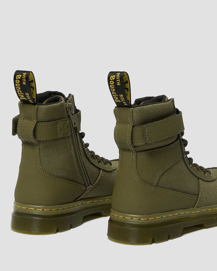 botas casuales dr martens combs tech para niños en color oliva