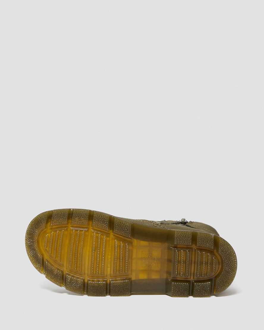 botas casuales dr martens combs tech para niños en color oliva
