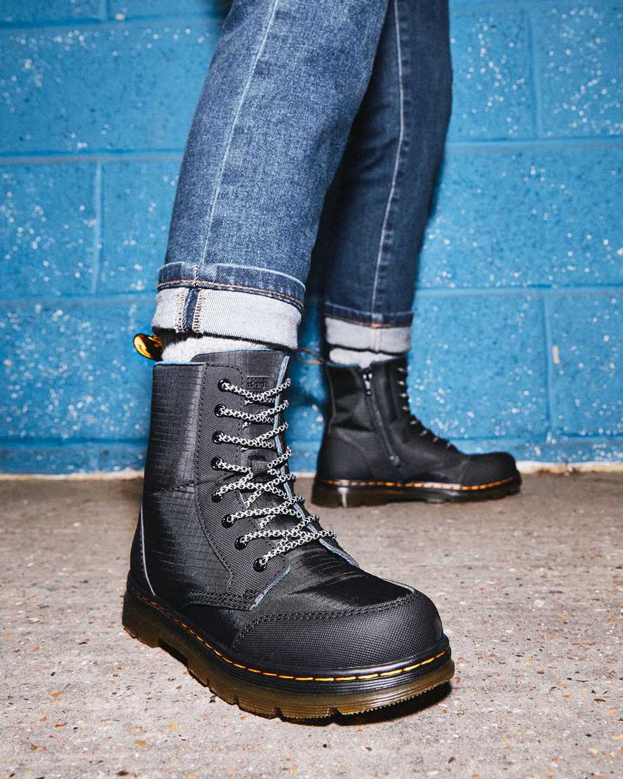 botas informales dr martens combs utility para niños en color negro