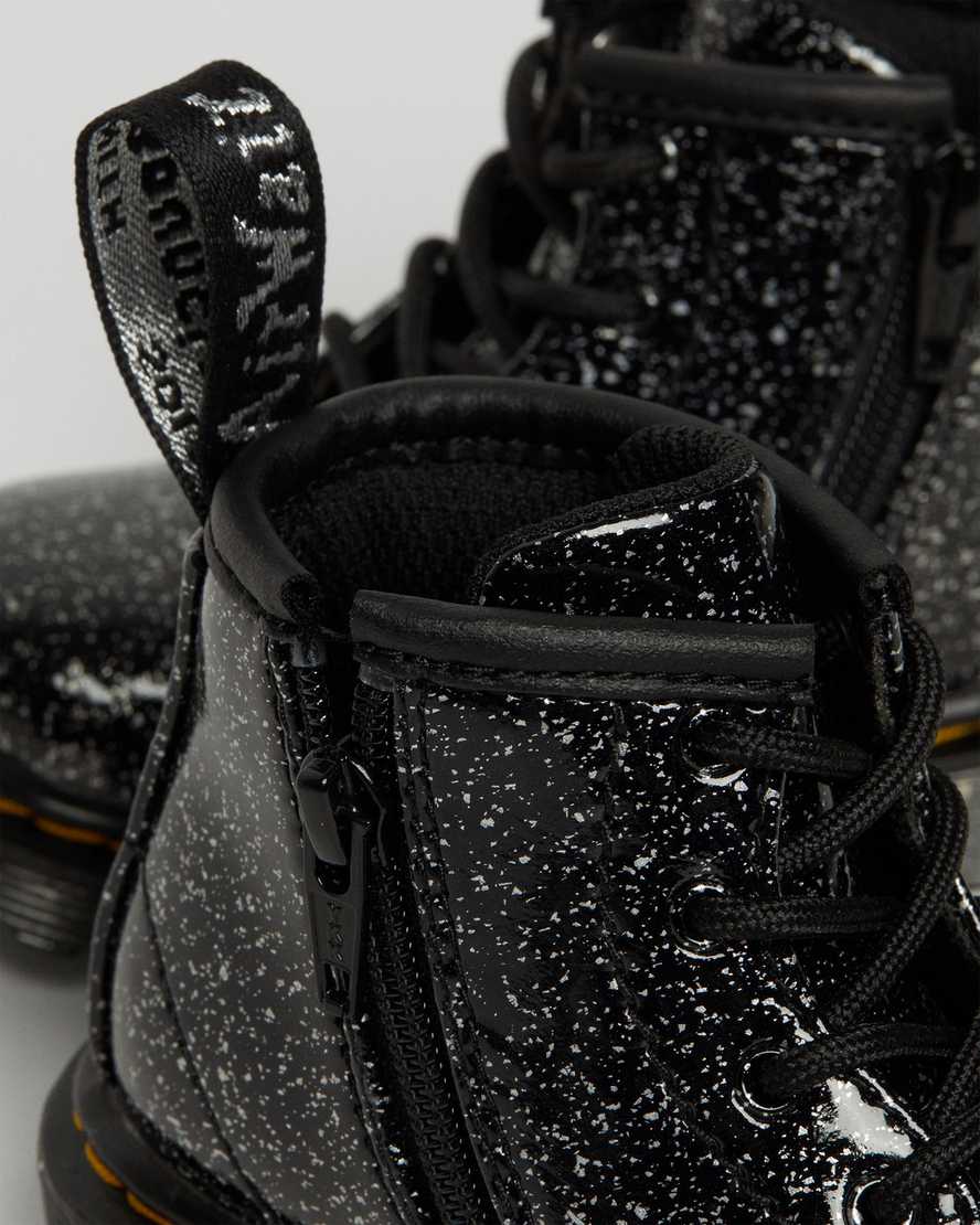 botas casuales negras dr martens 1460 glitter para niños