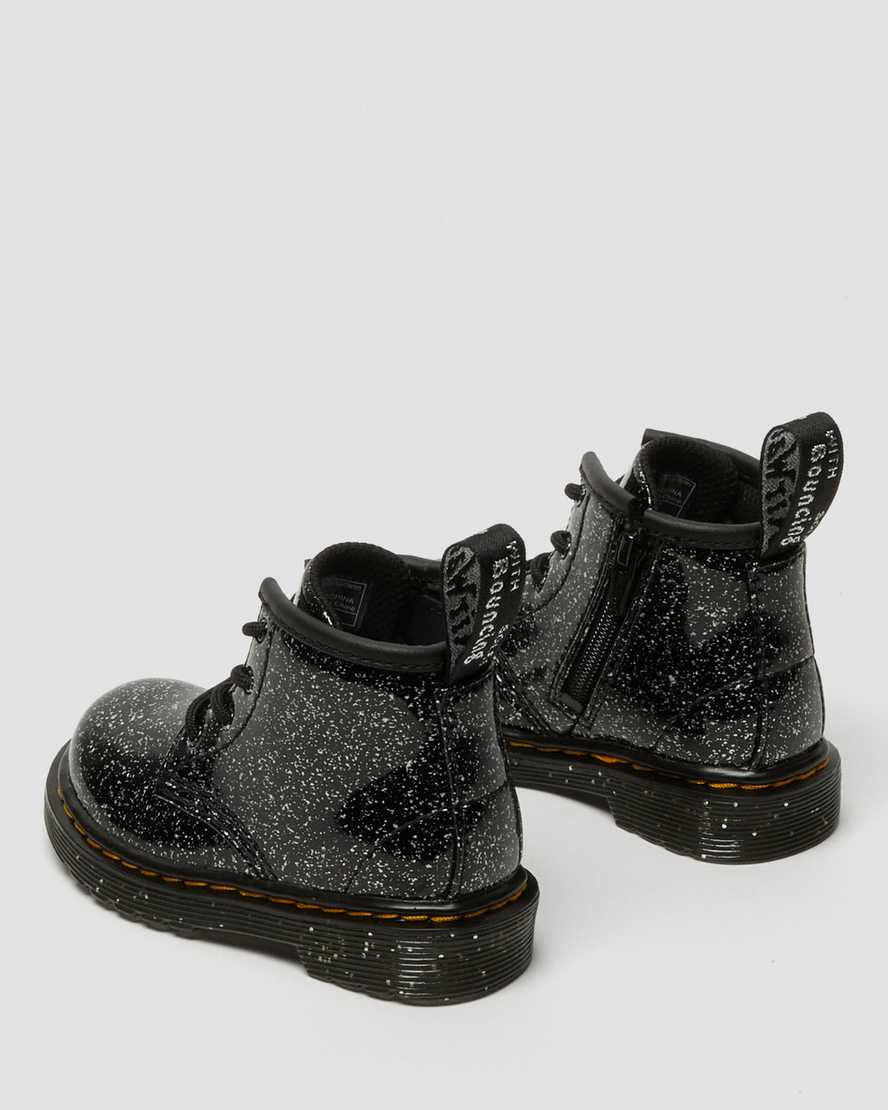 botas casuales negras dr martens 1460 glitter para niños