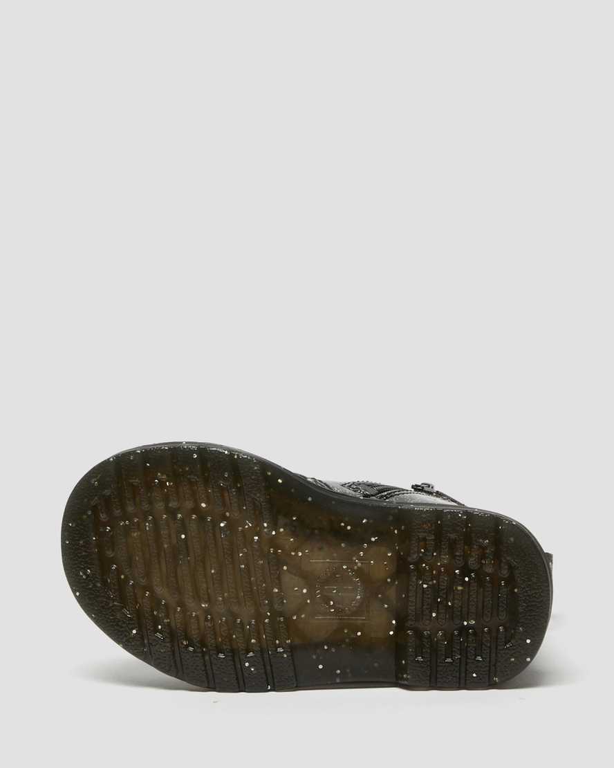 botas casuales negras dr martens 1460 glitter para niños