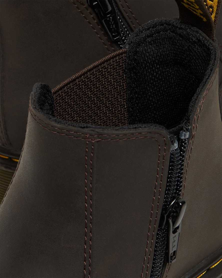 botas chelsea dr martens 2976 wildhorse para niños en marrón oscuro