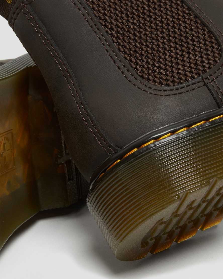botas chelsea dr martens 2976 wildhorse para niños en marrón oscuro