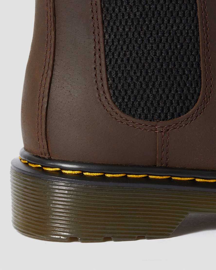 botas chelsea para niños con forro de piel sintética dr martens 2976 en marrón oscuro