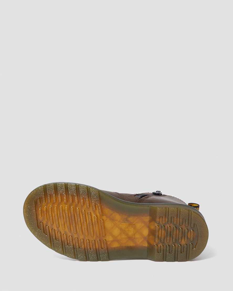 botas chelsea para niños con forro de piel sintética dr martens 2976 en marrón oscuro