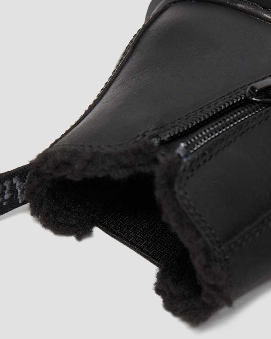 botas chelsea negras dr martens 2976 con forro de piel sintética para niños