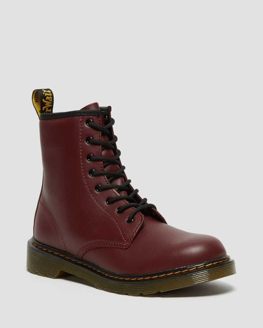 botas con cordones dr martens 1460 softy t para niños en color rojo
