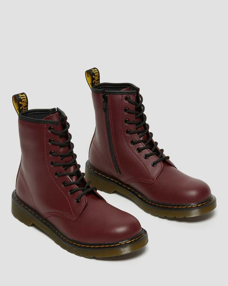 botas con cordones dr martens 1460 softy t para niños en color rojo
