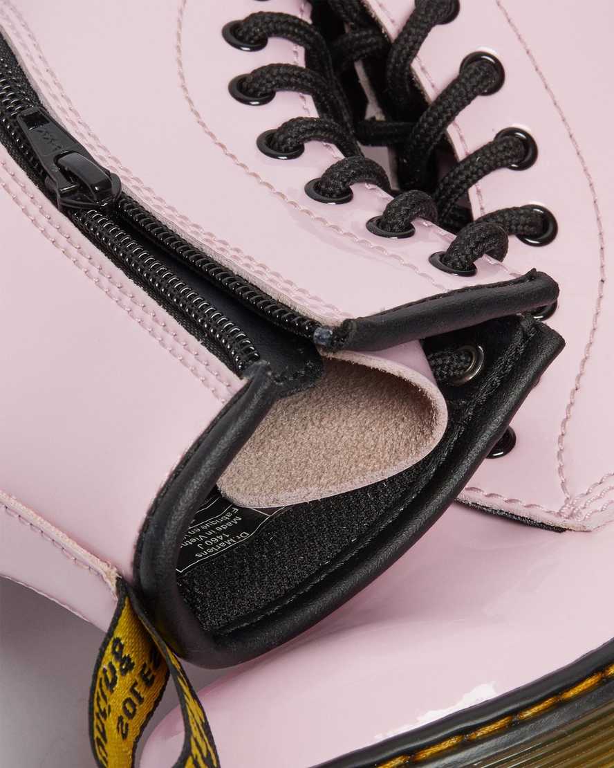 botas con cordones dr martens 1460 patent para niños en color rosa