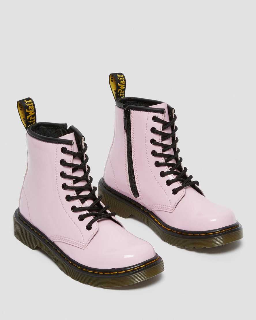 botas con cordones dr martens 1460 patent para niños en color rosa