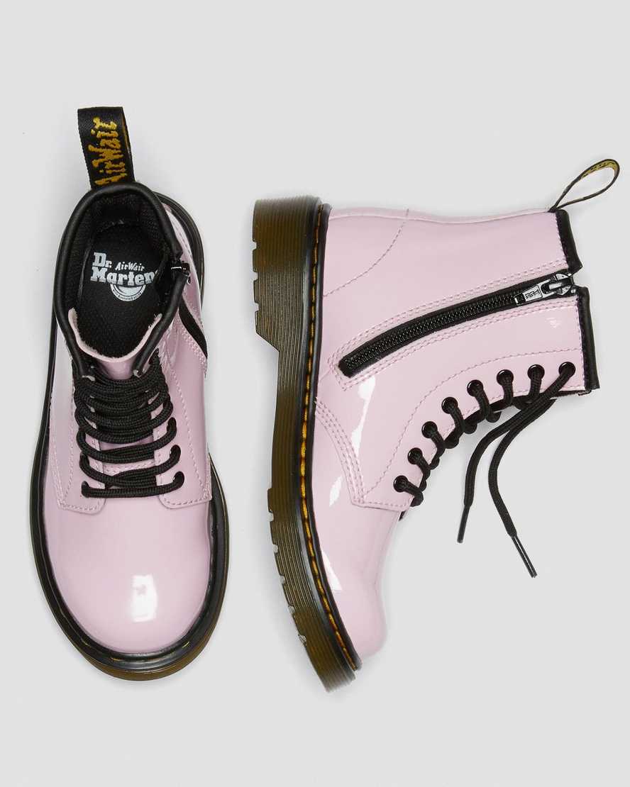 botas con cordones dr martens 1460 patent para niños en color rosa