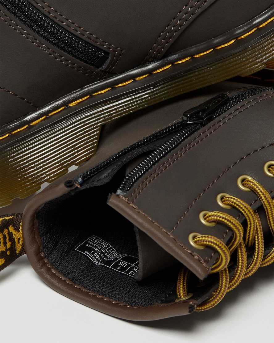 botas con cordones dr martens 1460 wildhorse para niños en marrón oscuro