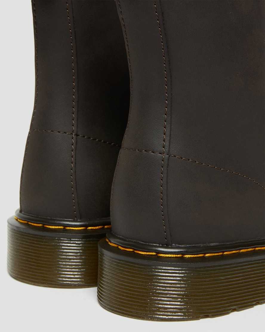 botas con cordones dr martens 1460 wildhorse para niños en marrón oscuro