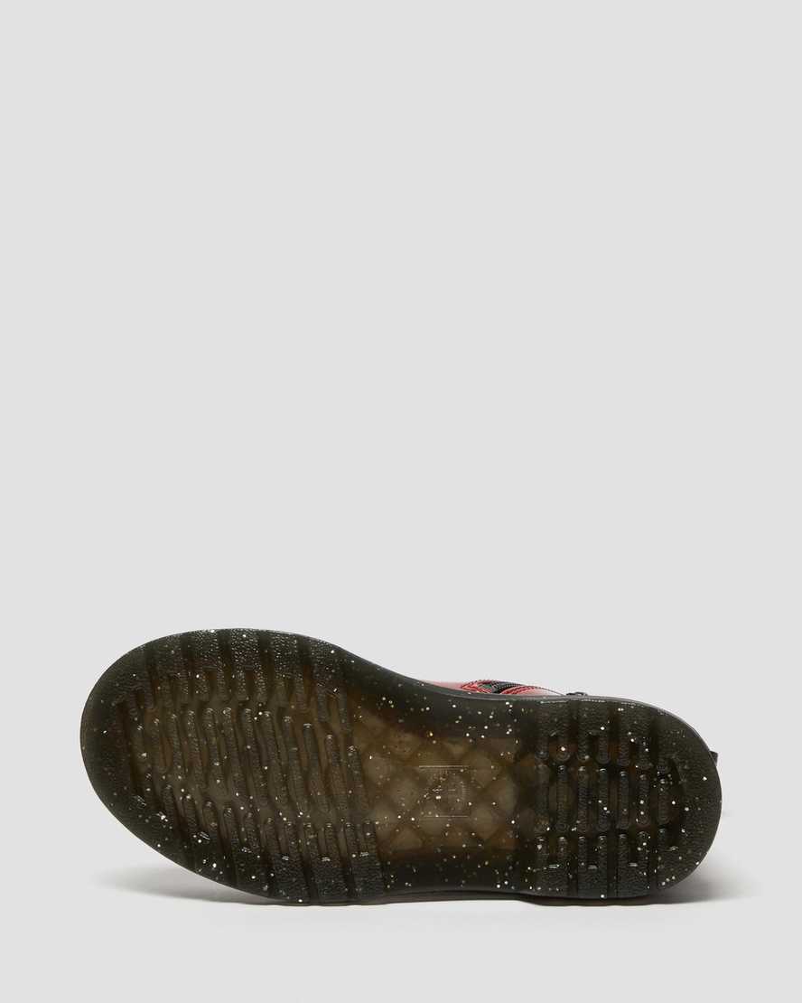 botas con cordones dr martens 1460 glitter para niños en rojo