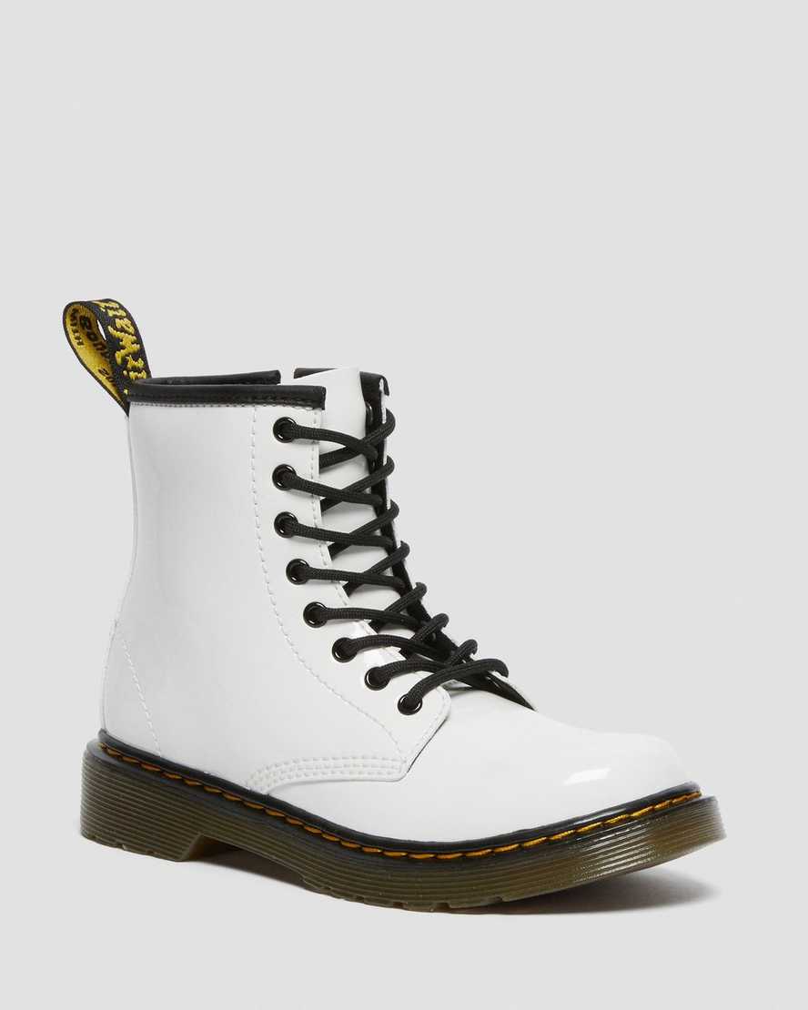botas con cordones dr martens 1460 patent para niños en color blanco