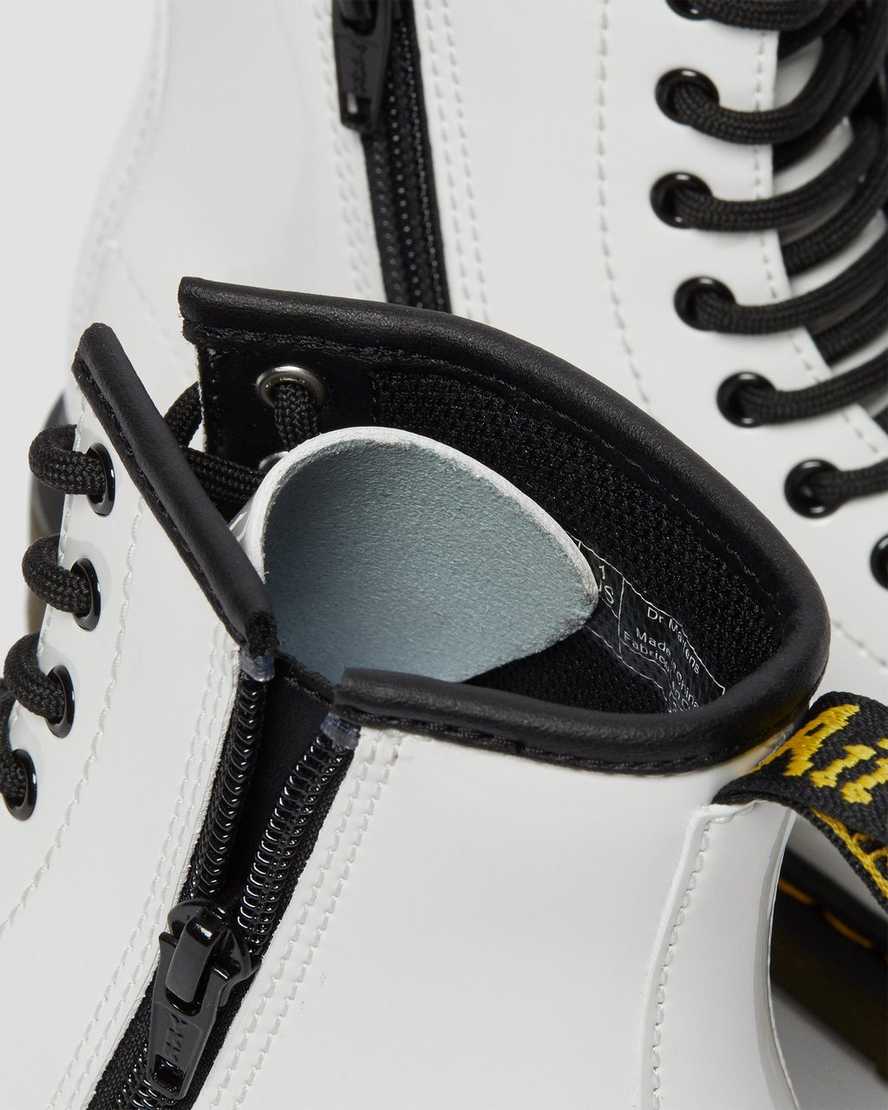 botas con cordones dr martens 1460 patent para niños en color blanco