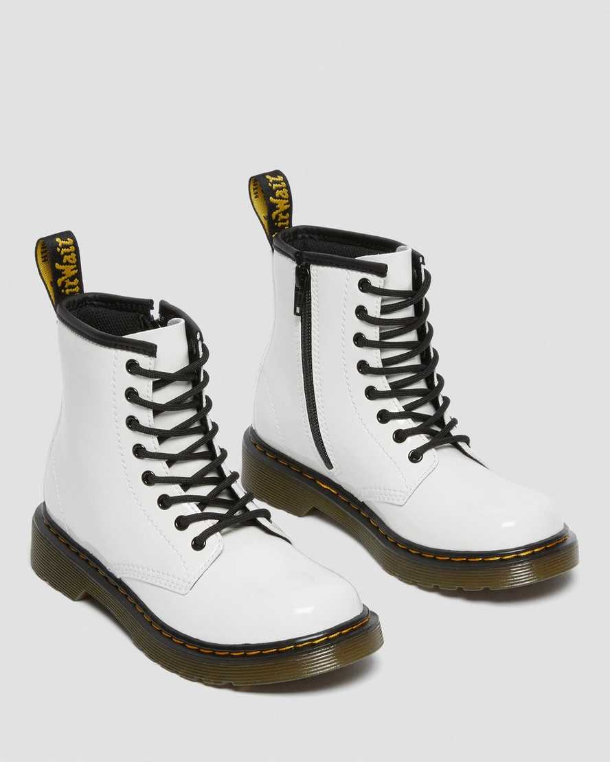 botas con cordones dr martens 1460 patent para niños en color blanco