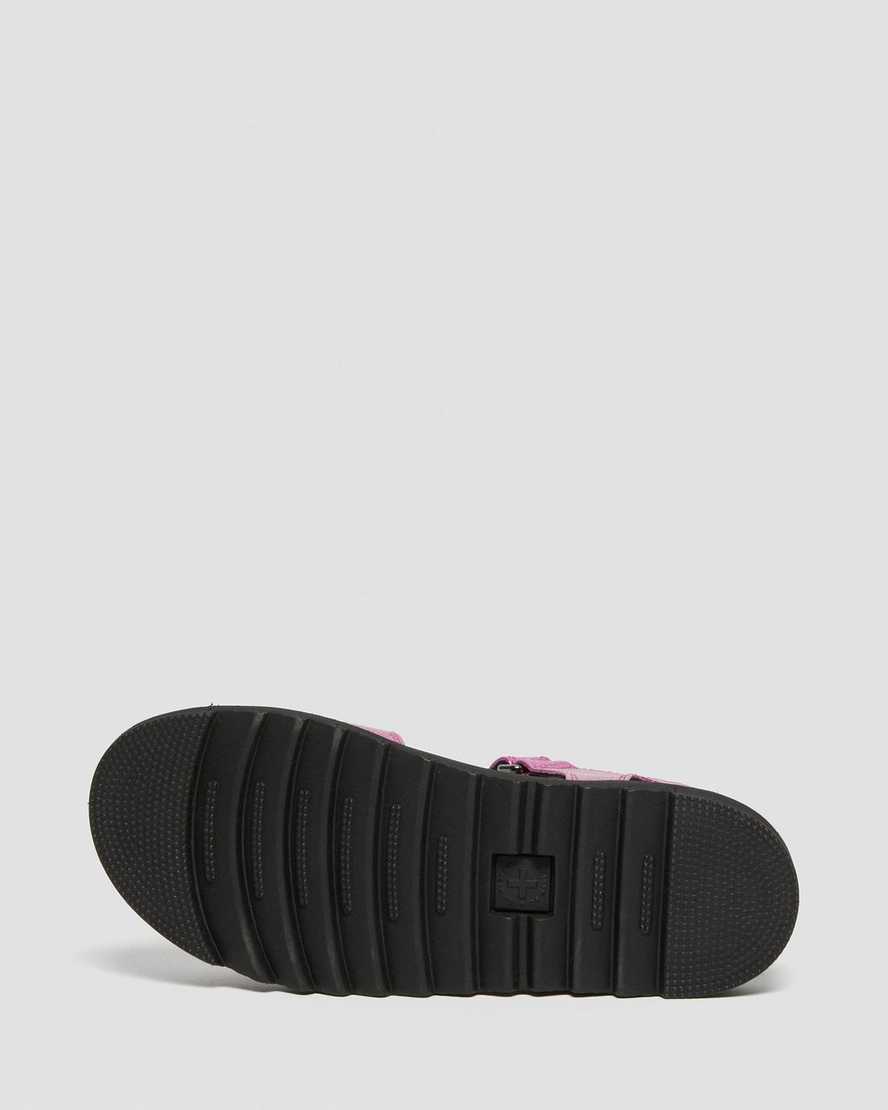 sandalias rosas con tiras en relieve de reptil dr martens klaire para niños