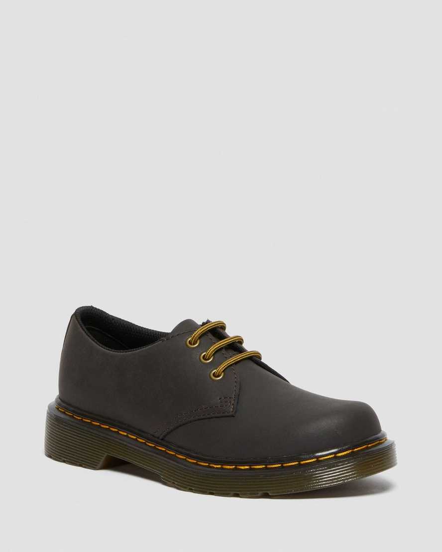 zapatos dr martens 1461 wildhorse para niños en marrón oscuro