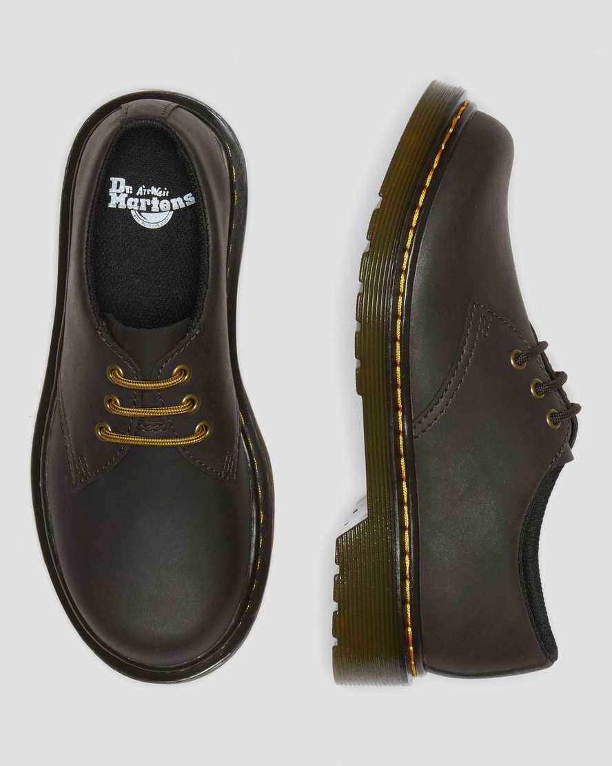 zapatos dr martens 1461 wildhorse para niños en marrón oscuro