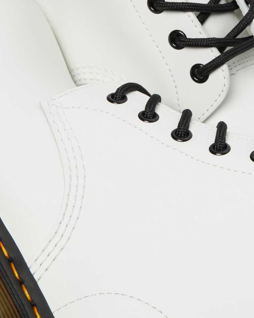 botines blancos dr martens 101 con puntadas amarillas y suaves para hombre