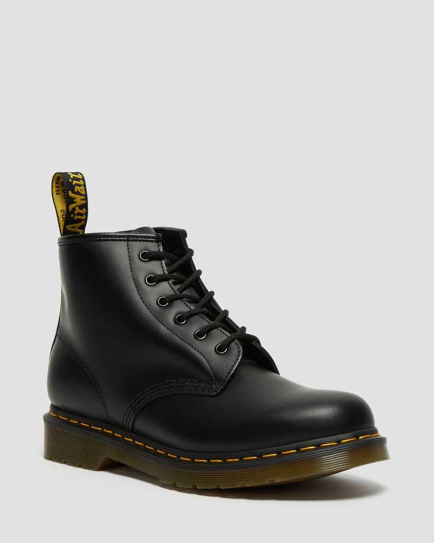 botines negros dr martens 101 con puntadas amarillas y suaves para hombre