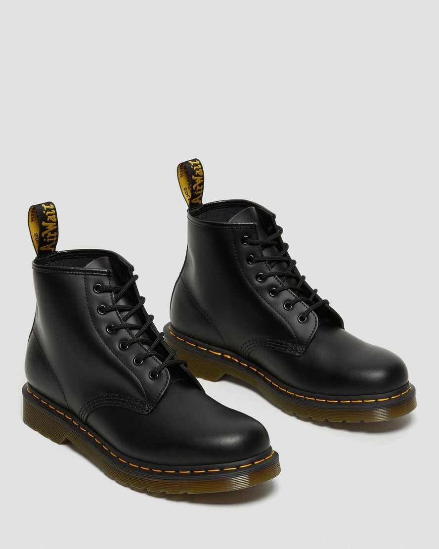 botines negros dr martens 101 con puntadas amarillas y suaves para hombre