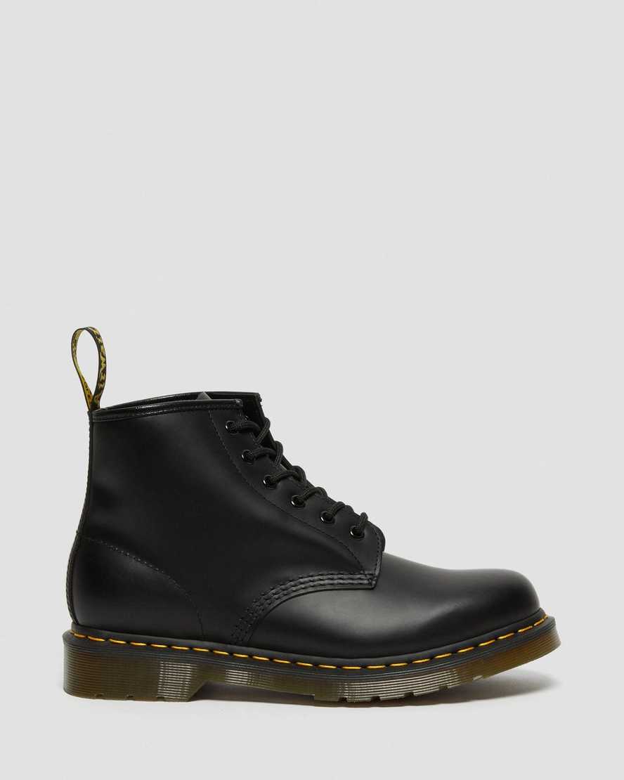 botines negros dr martens 101 con puntadas amarillas y suaves para hombre
