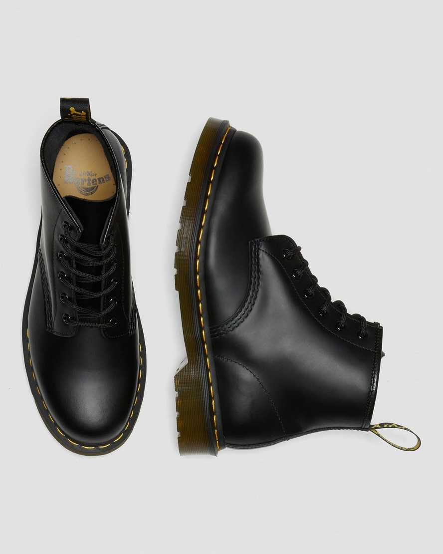 botines negros dr martens 101 con puntadas amarillas y suaves para hombre