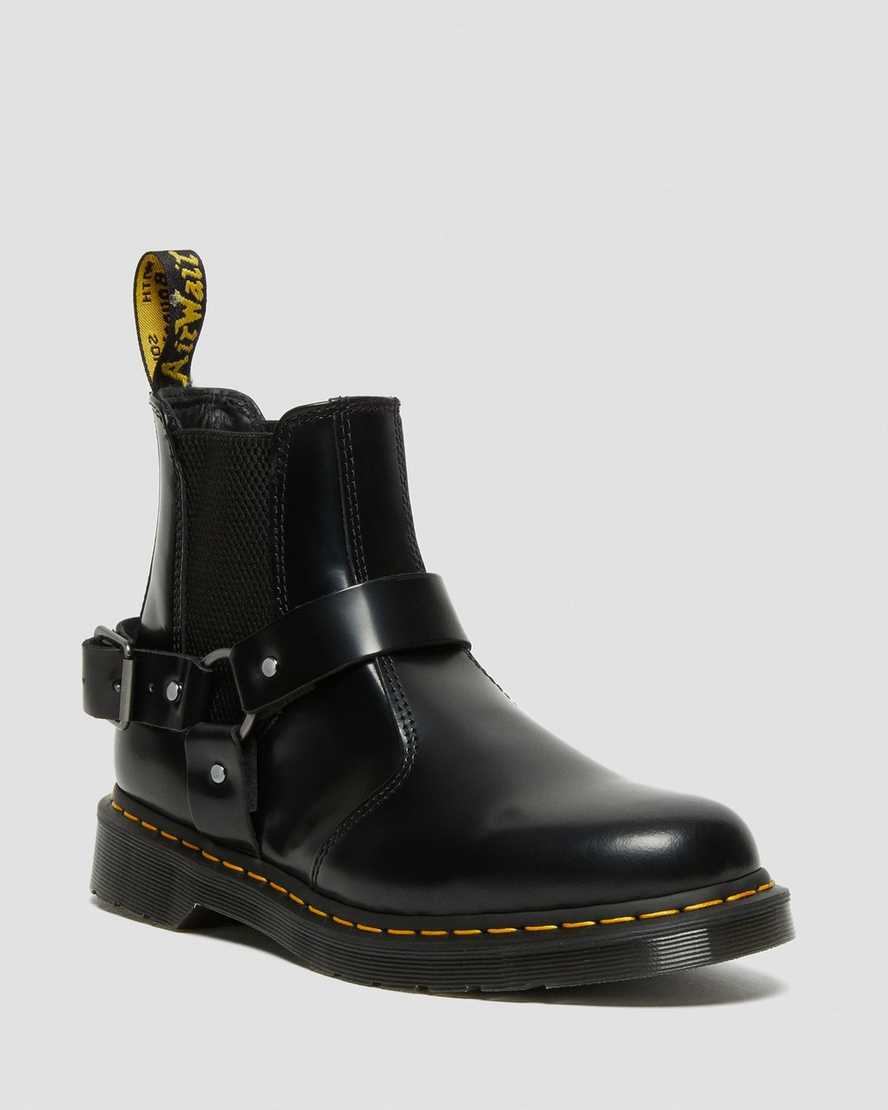 botas negras con hebilla dr martens wincox smooth para hombre