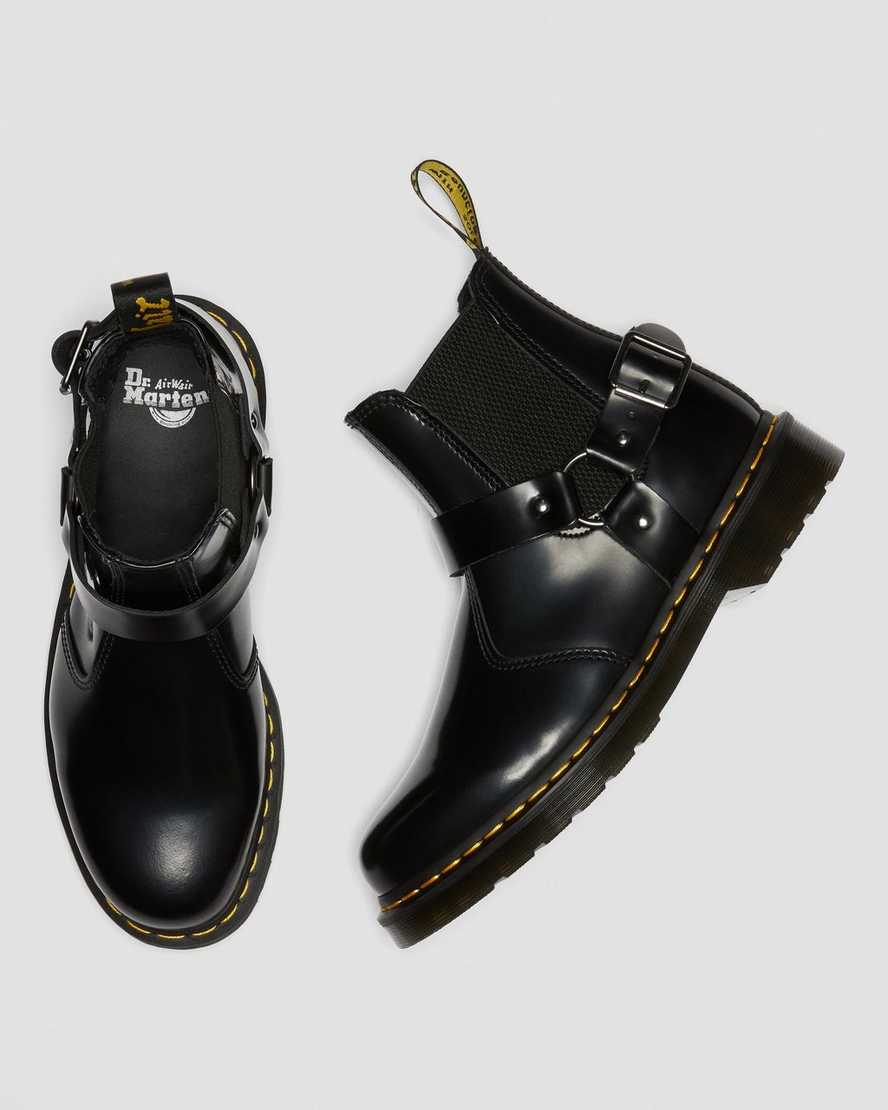 botas negras con hebilla dr martens wincox smooth para hombre