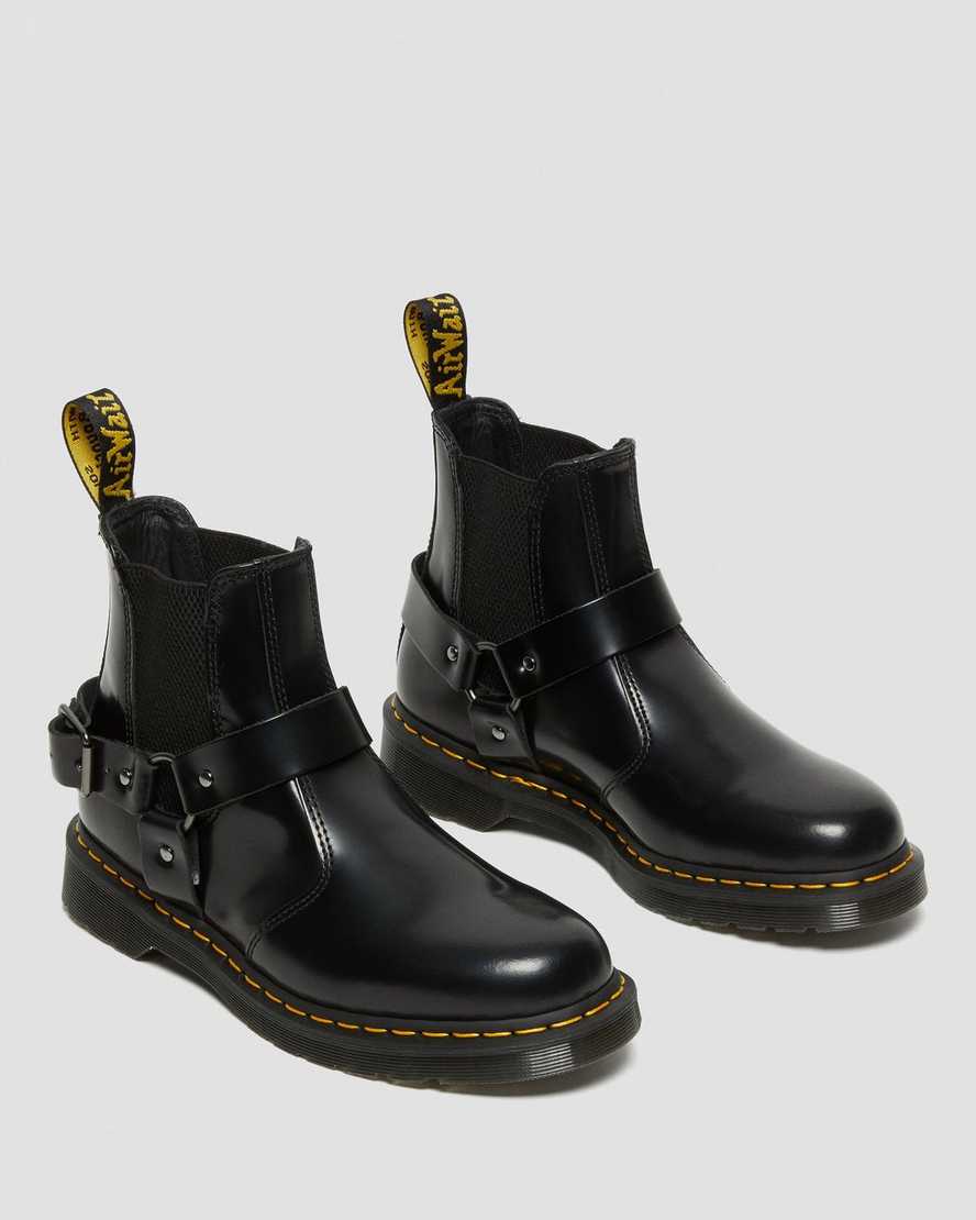 botas negras con hebilla dr martens wincox smooth para hombre