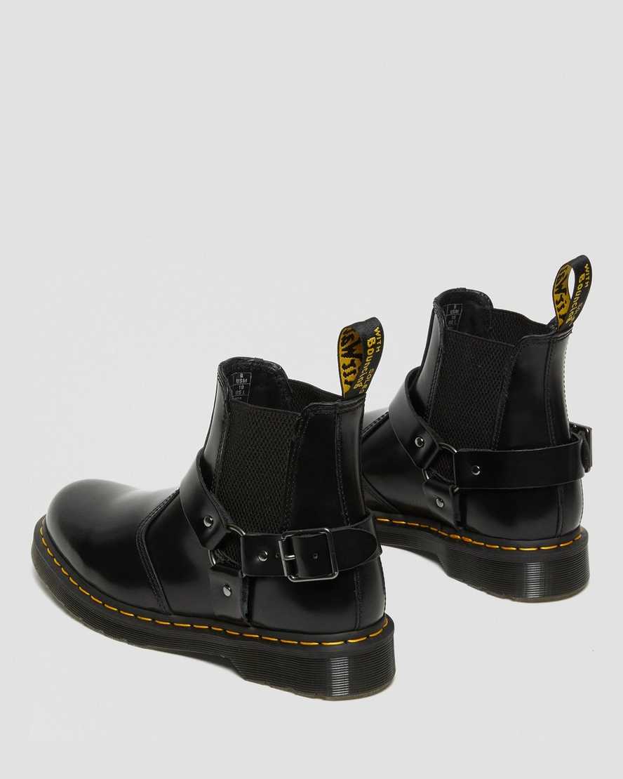 botas negras con hebilla dr martens wincox smooth para hombre