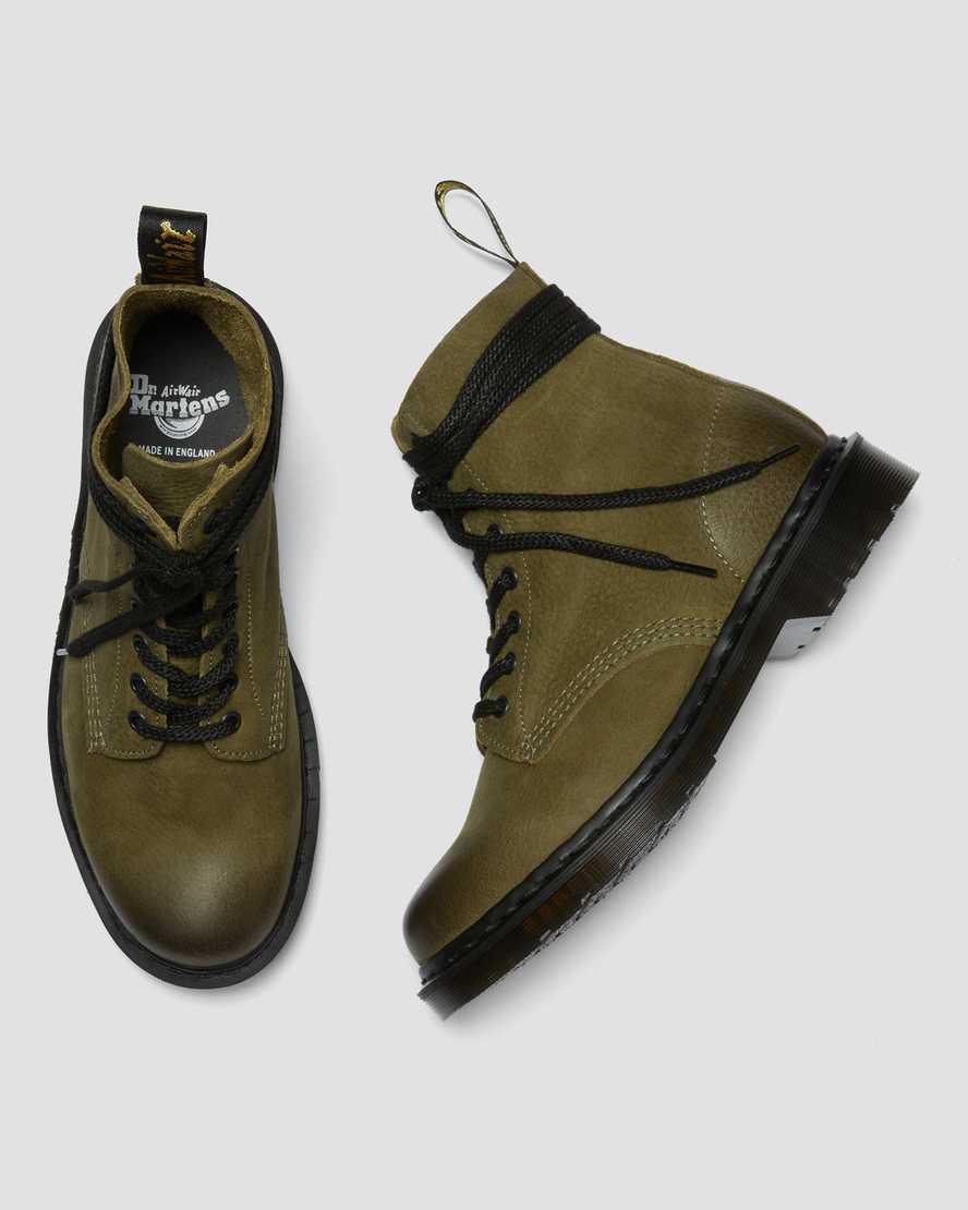 botas casuales dr martens 1460 pascal titan para hombre color oliva fabricadas en inglaterra