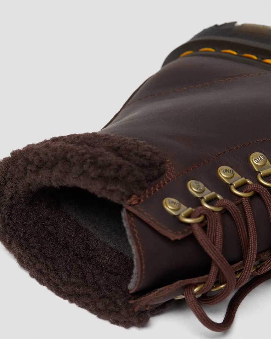 botas casuales de forro polar dr martens 1460 dms wintergrip para hombre en marrón oscuro