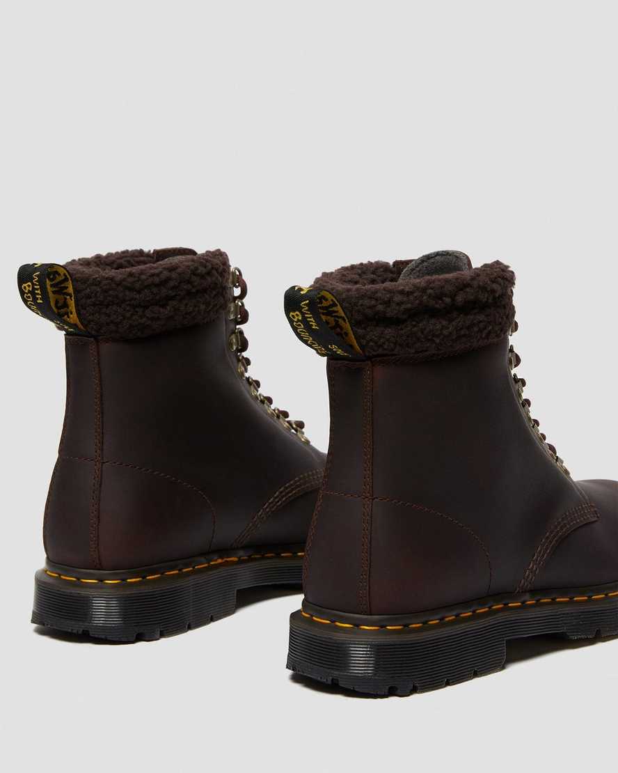 botas casuales de forro polar dr martens 1460 dms wintergrip para hombre en marrón oscuro