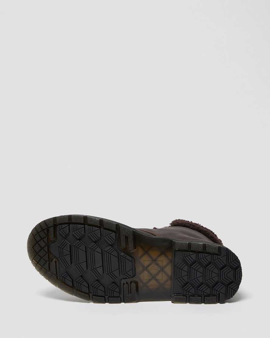 botas casuales de forro polar dr martens 1460 dms wintergrip para hombre en marrón oscuro