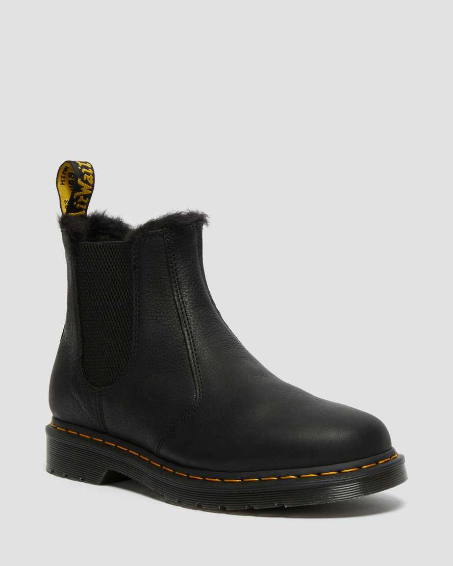 botas chelsea negras dr martens 2976 con forro de piel sintética para hombre