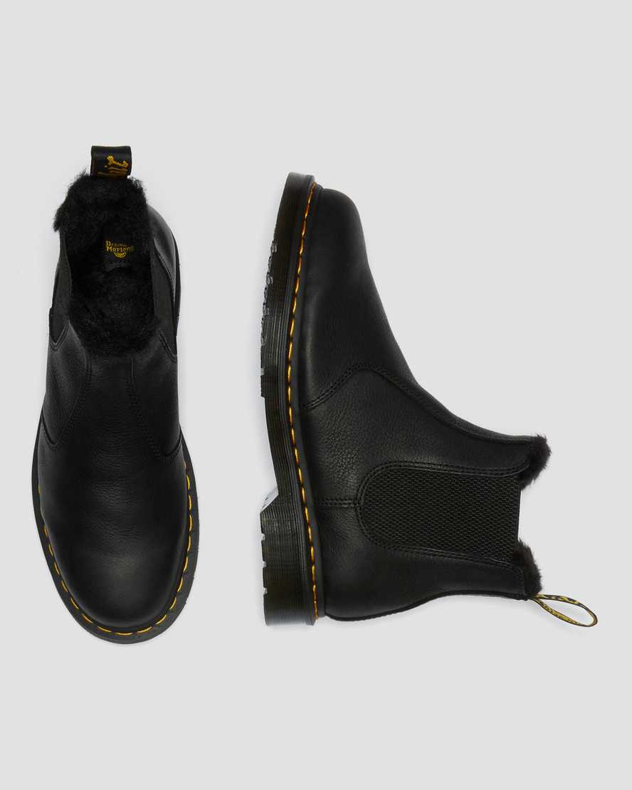 botas chelsea negras dr martens 2976 con forro de piel sintética para hombre