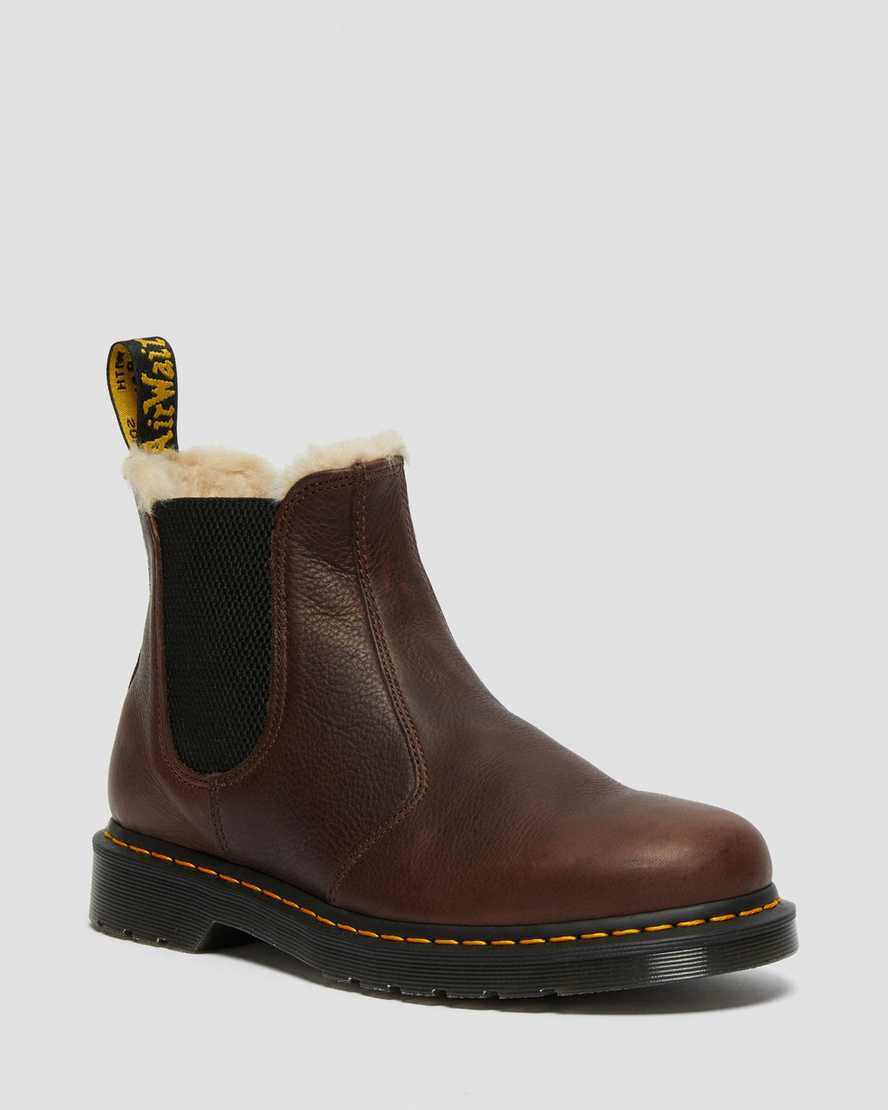 botas chelsea dr martens 2976 marrones con forro de piel sintética para hombre