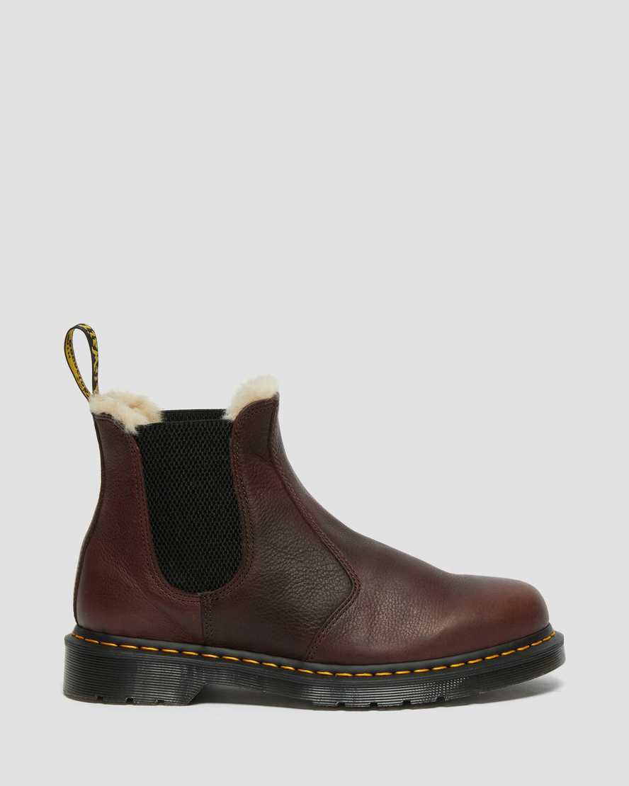 botas chelsea dr martens 2976 marrones con forro de piel sintética para hombre