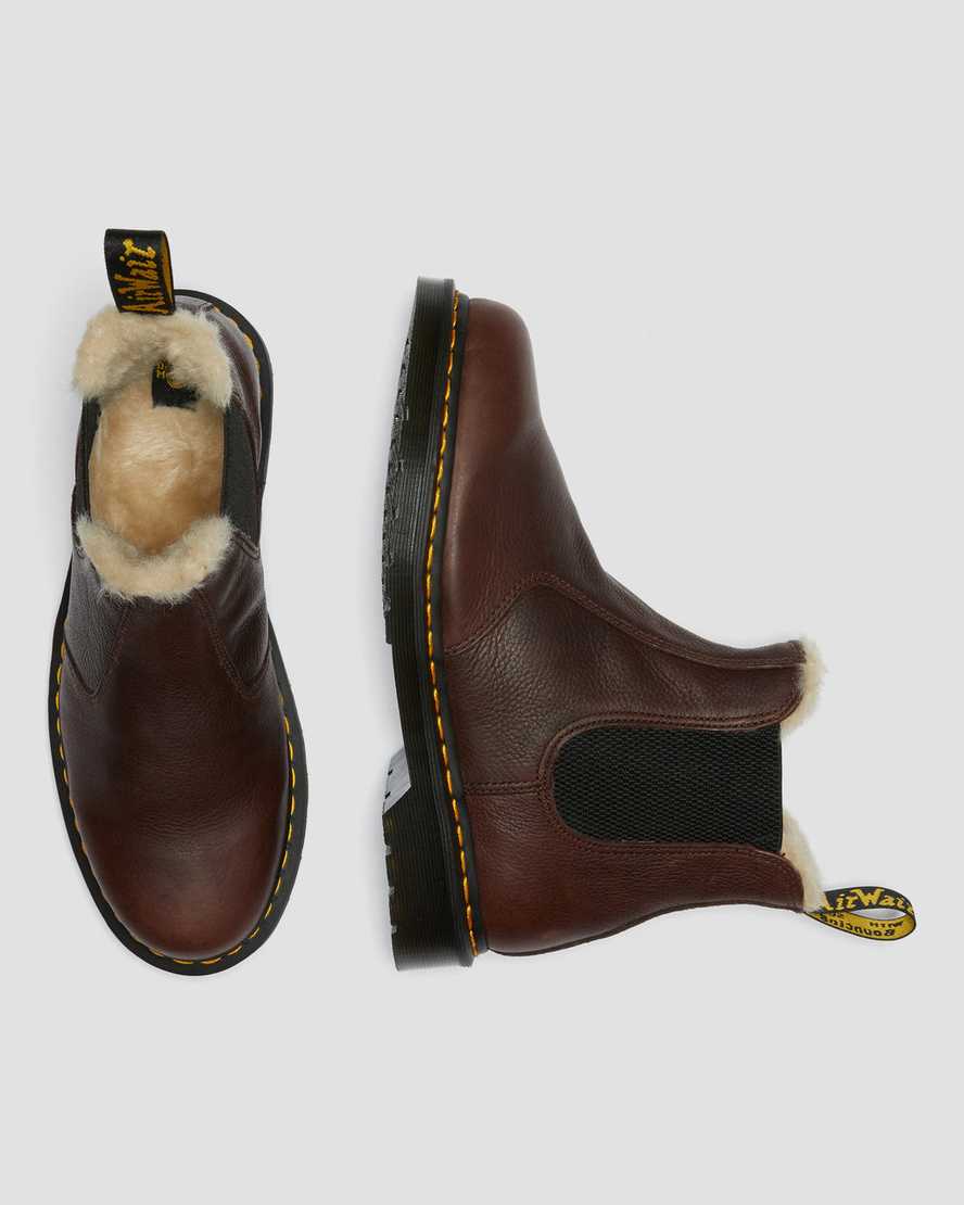 botas chelsea dr martens 2976 marrones con forro de piel sintética para hombre