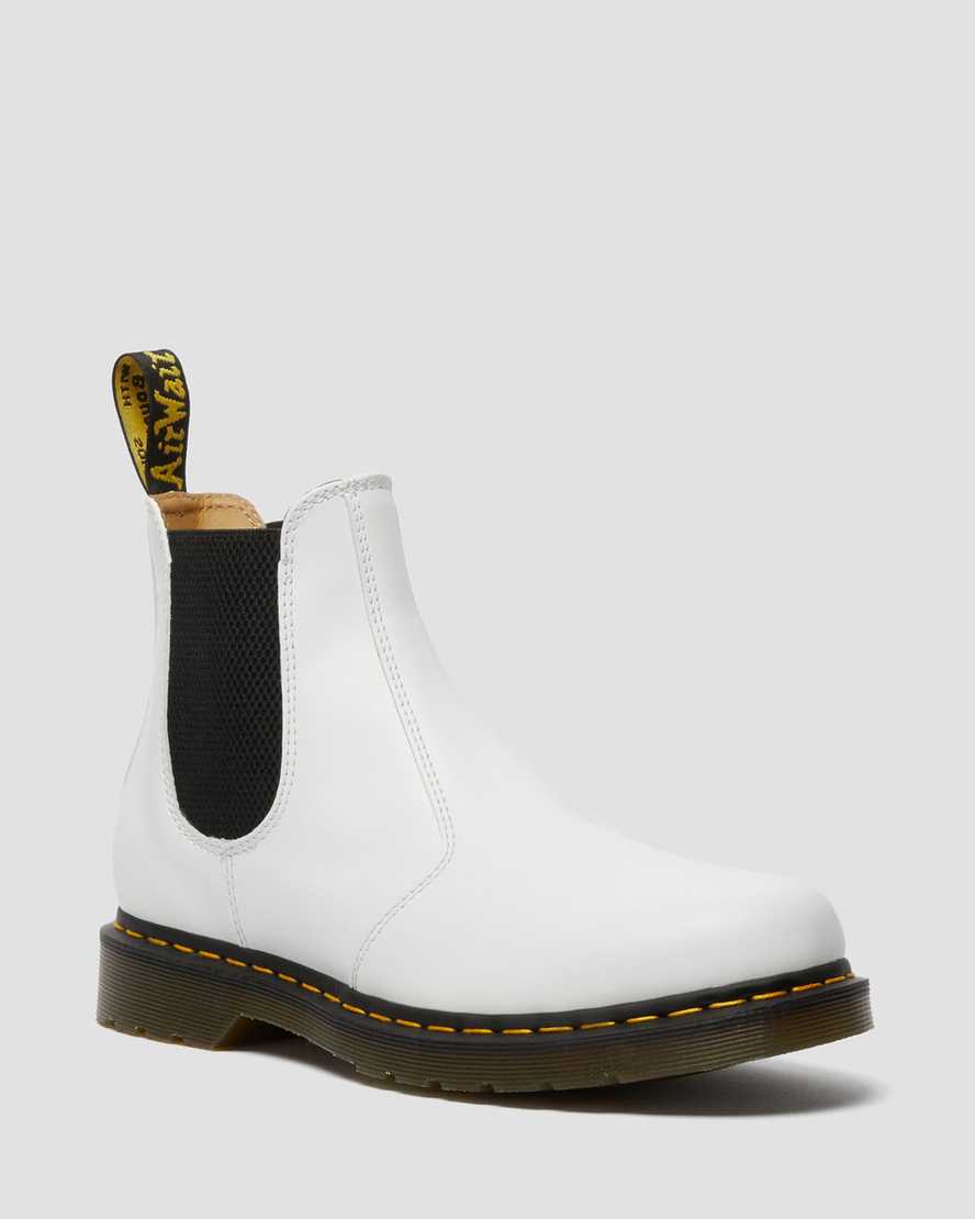 botas chelsea blancas dr martens 2976 con puntadas amarillas y lisas para hombre