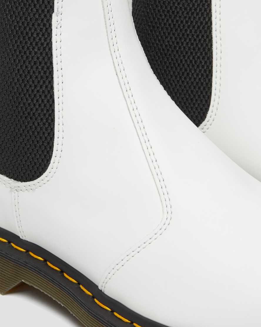 botas chelsea blancas dr martens 2976 con puntadas amarillas y lisas para hombre