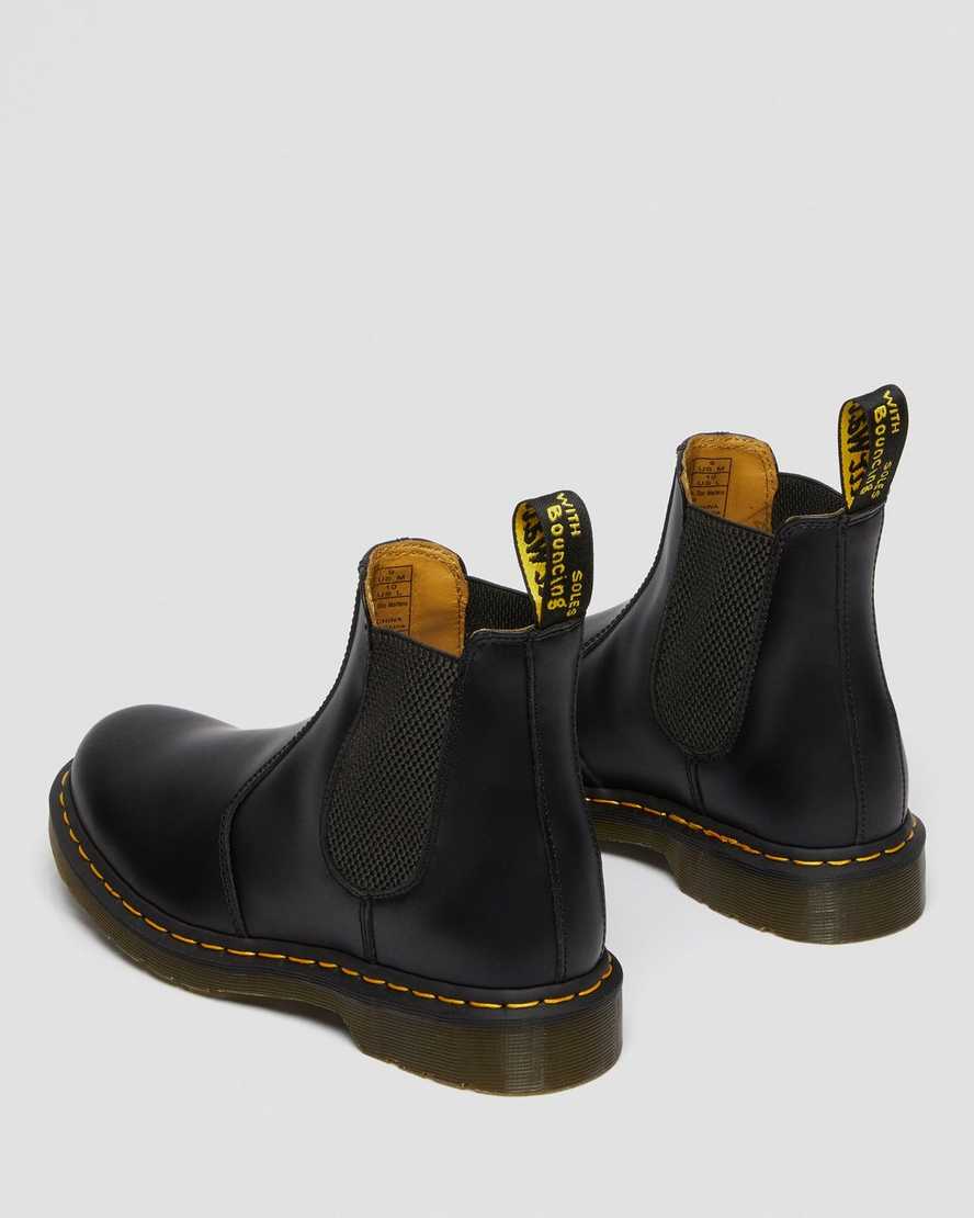 botas chelsea dr martens 2976 lisas con puntadas amarillas para hombre color negro