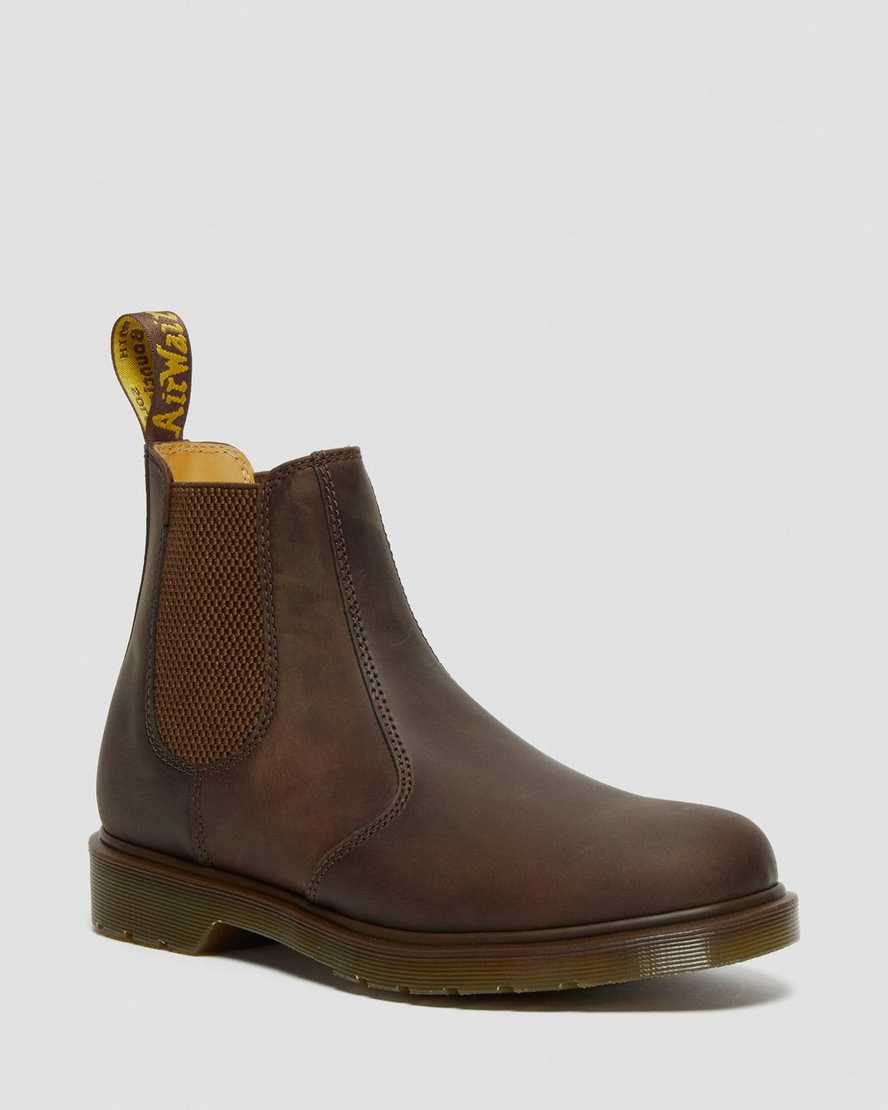 botas chelsea dr martens 2976 crazy horse para hombre en color marrón