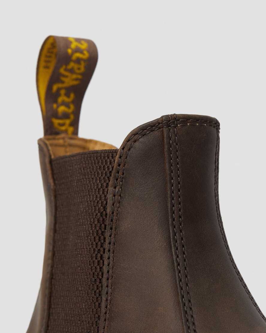botas chelsea dr martens 2976 crazy horse para hombre en color marrón