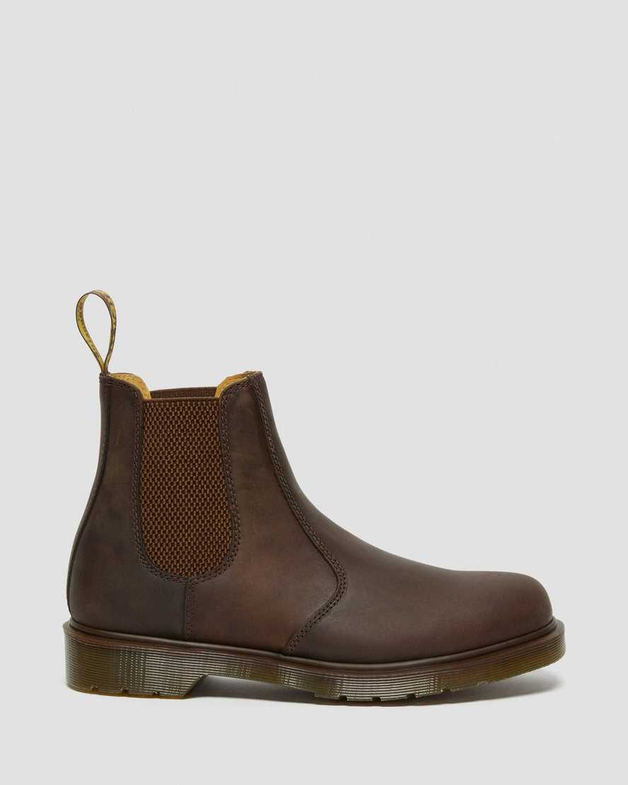 botas chelsea dr martens 2976 crazy horse para hombre en color marrón