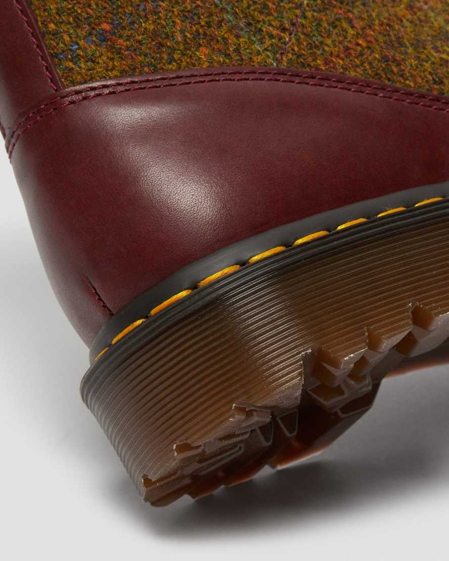 botas con cordones dr martens 1460 harris tweed para hombre en color burdeos